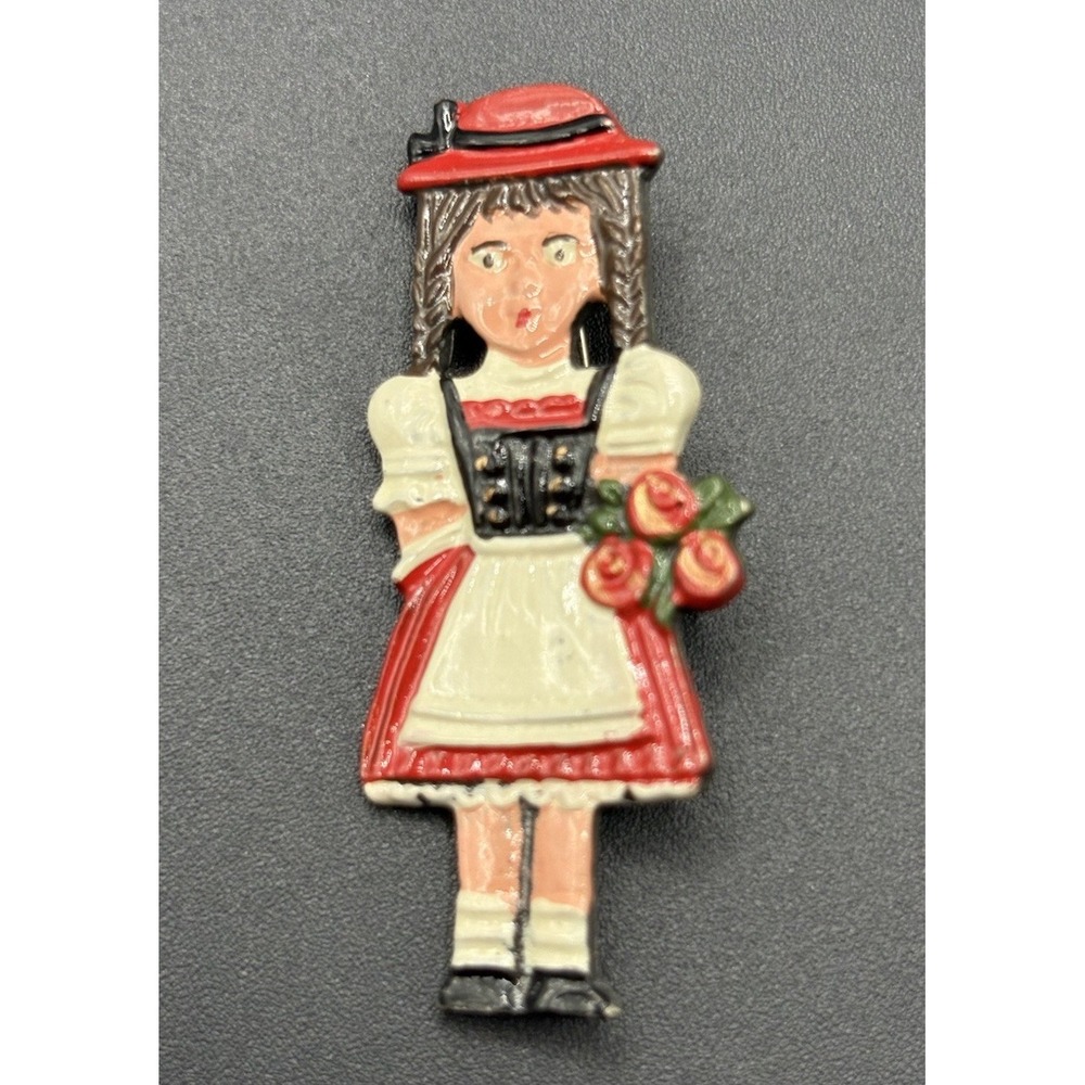 Vintage Dutch Girl Sterling Silver Kuhn Zinn Sterling Silver Brooch E11
